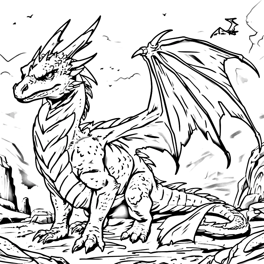 coloriage Dragon à imprimer a4