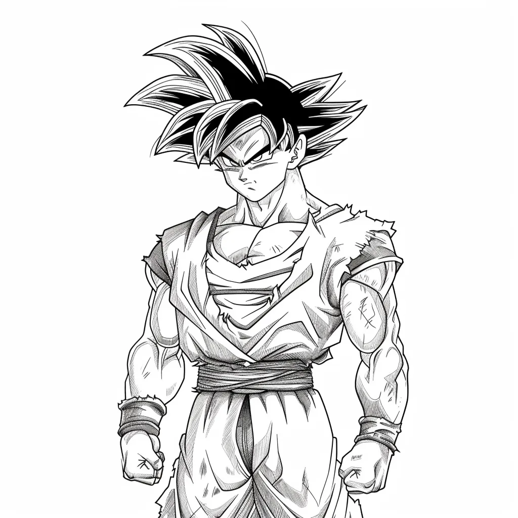 coloriage Dragon Ball Z pour enfant de 2 ans