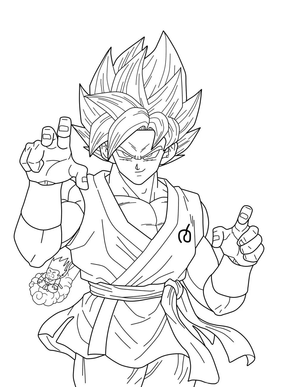 coloriage Dragon Ball Z à imprimer pour enfant de 6 ans