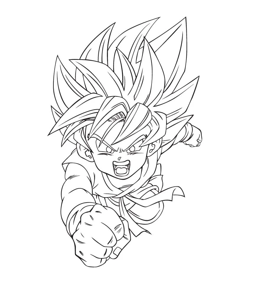 coloriage Dragon Ball Z à imprimer pour enfant de 8 ans 1