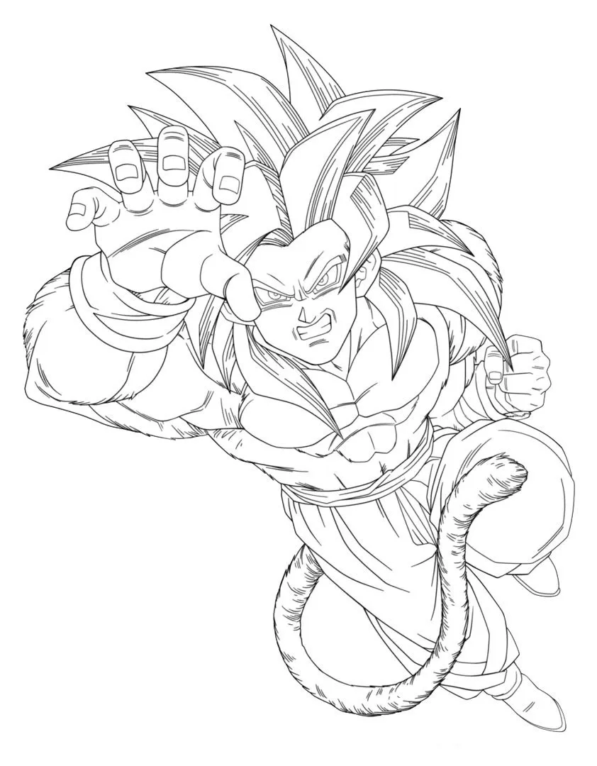 coloriage Dragon Ball Z pour enfant de 4 ans