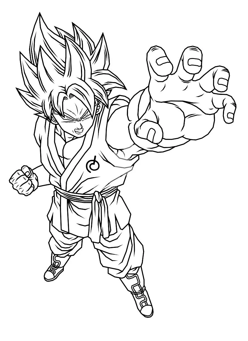 coloriage Dragon Ball Z a imprimer pour enfant de 4 ans 1