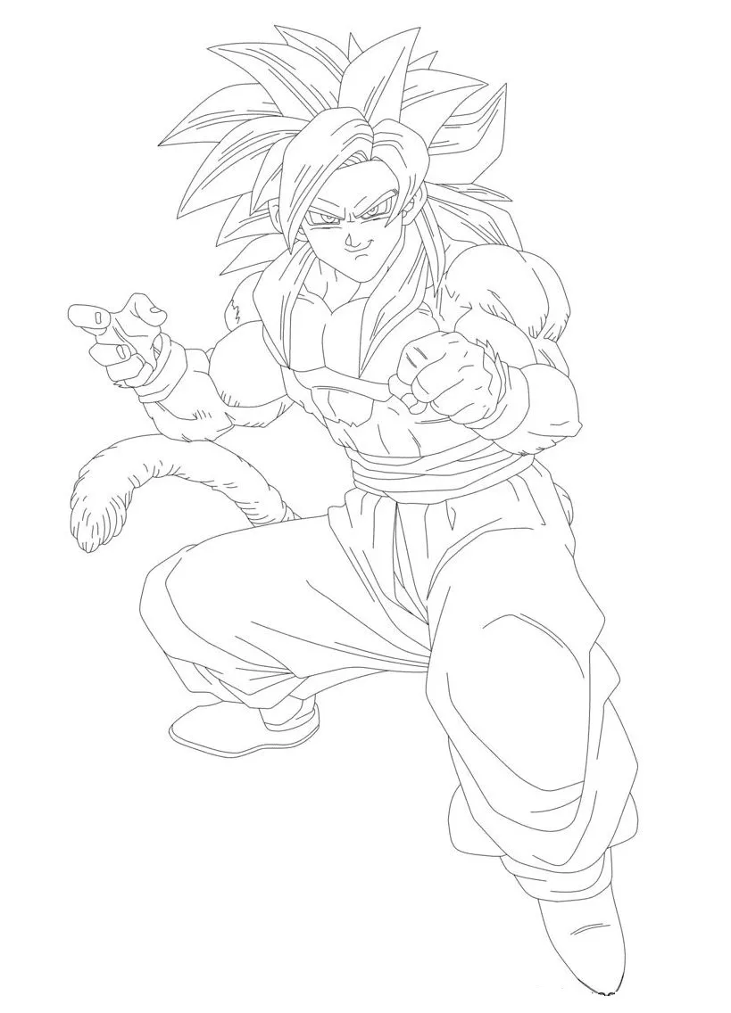 coloriage Dragon Ball Z pour enfant de 5 ans