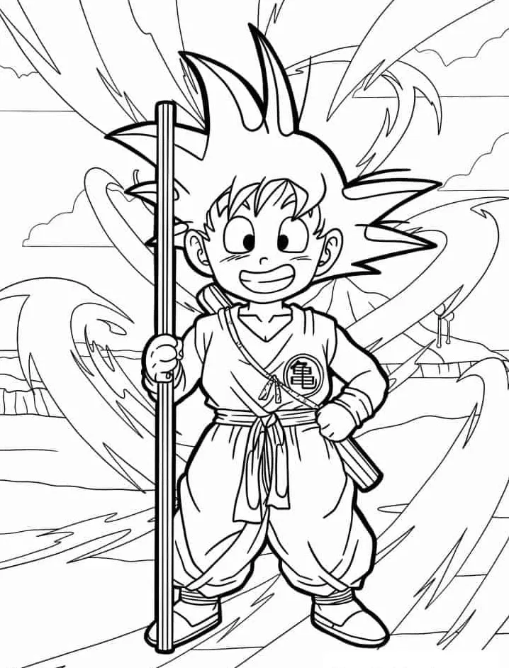 coloriage Dragon Ball Z pour enfant de 5 ans 1