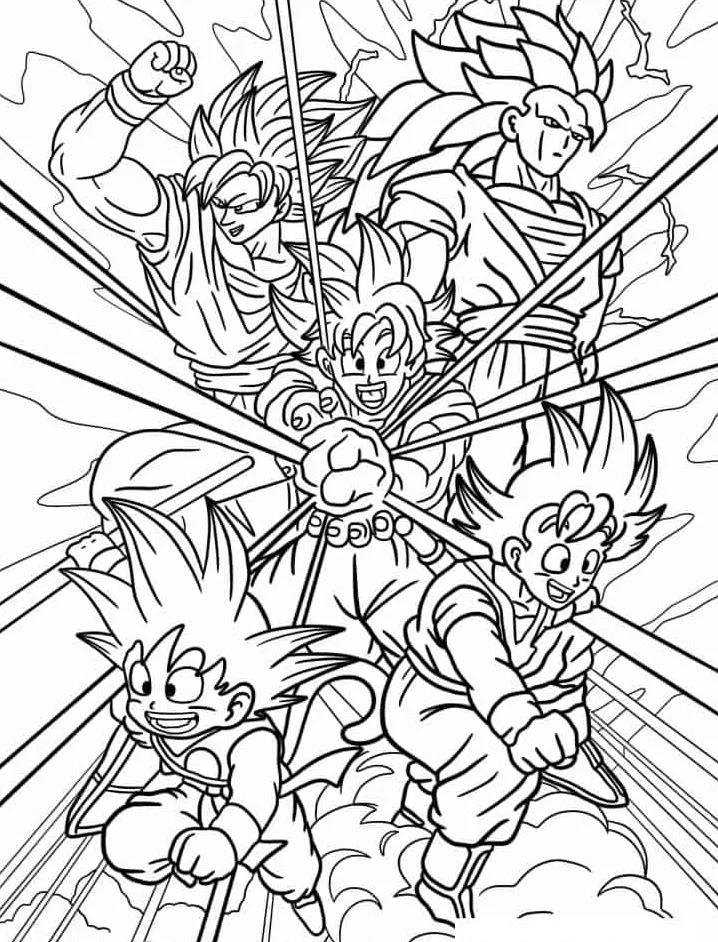 coloriage Dragon Ball Z pour enfant de 5 ans 2