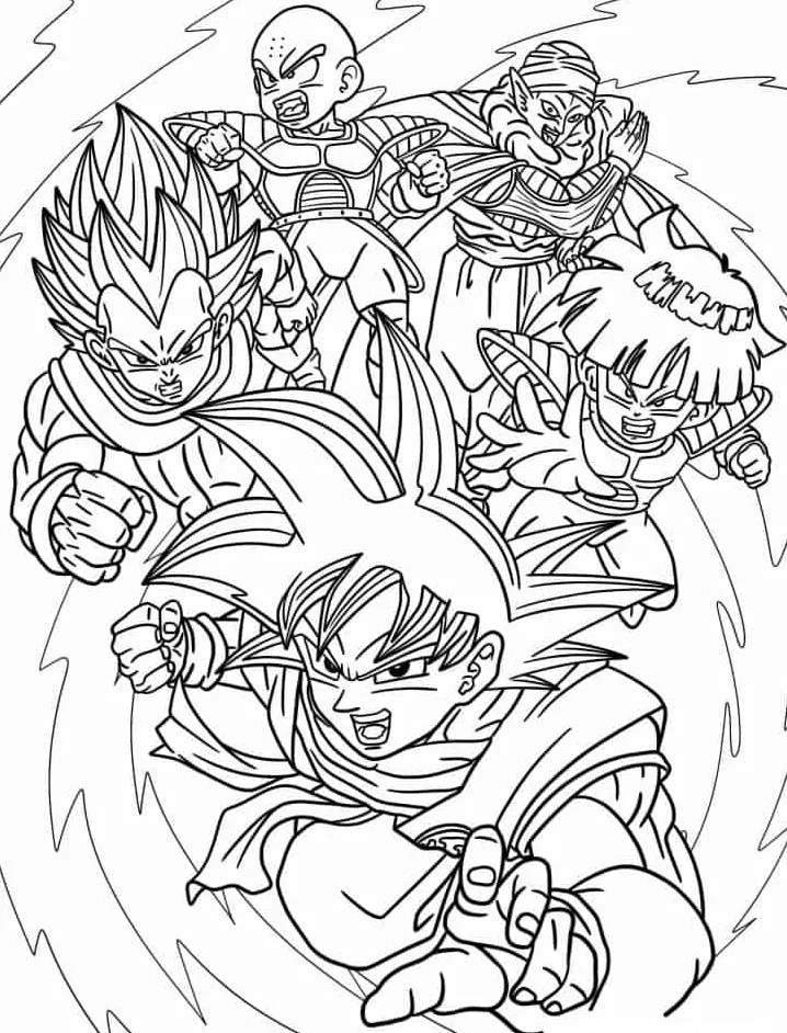 coloriage Dragon Ball Z à imprimer pour enfant de 6 ans 1