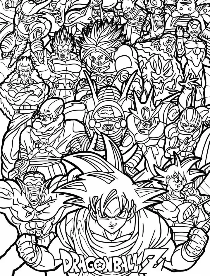 coloriage Dragon Ball Z à imprimer pour enfant de 10 ans