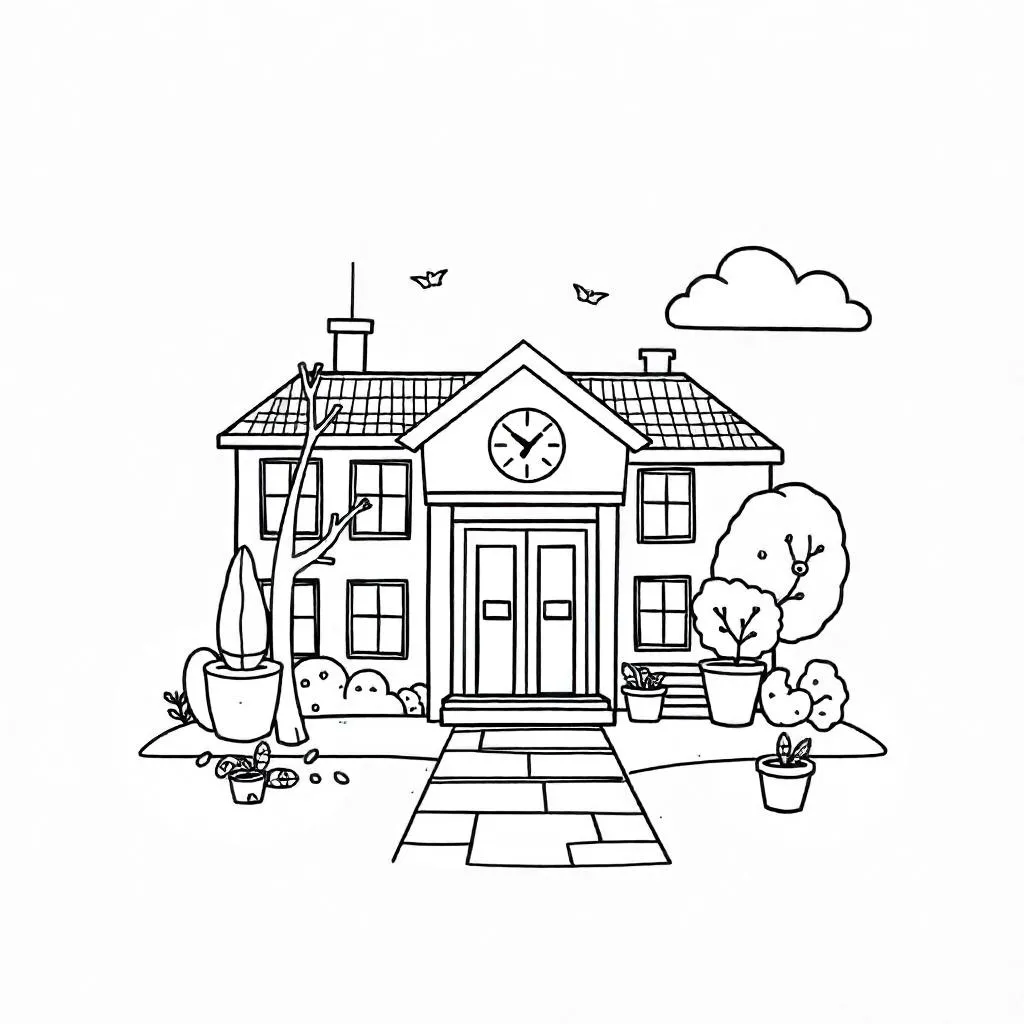 coloriage École à imprimer gratuit 1