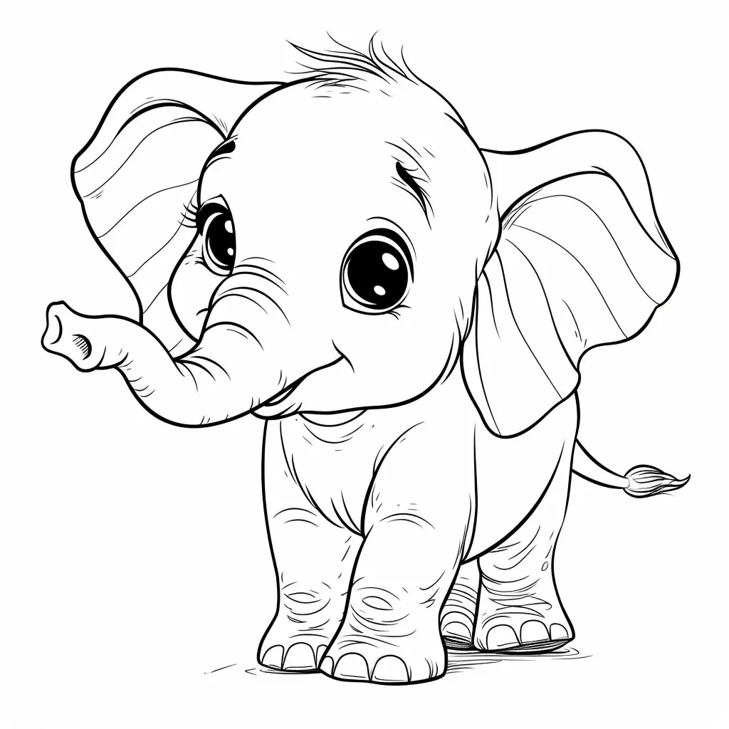 coloriage Elephant pour enfant de 6 ans