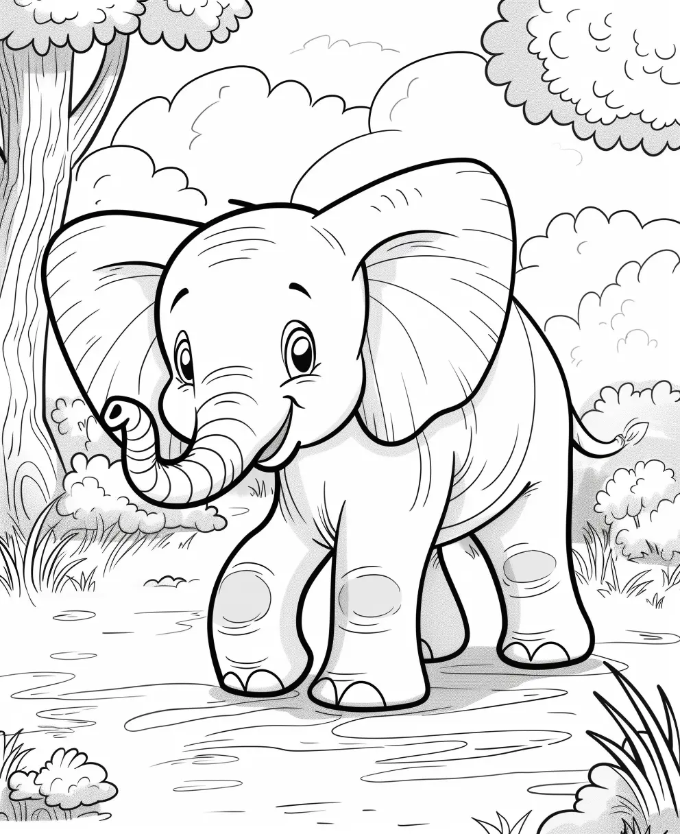 imprimer coloriage Elephant pour enfant