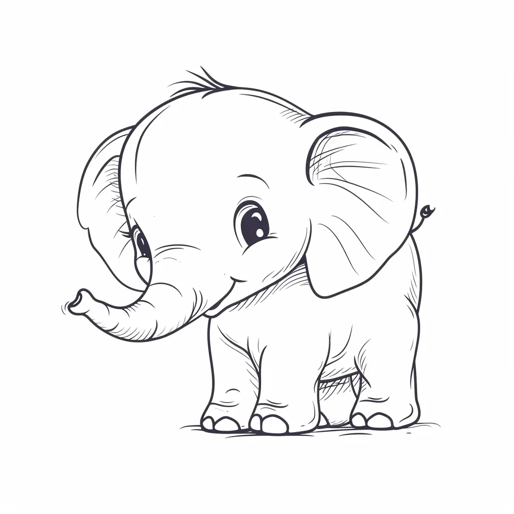 image pour coloriage Elephant enfant