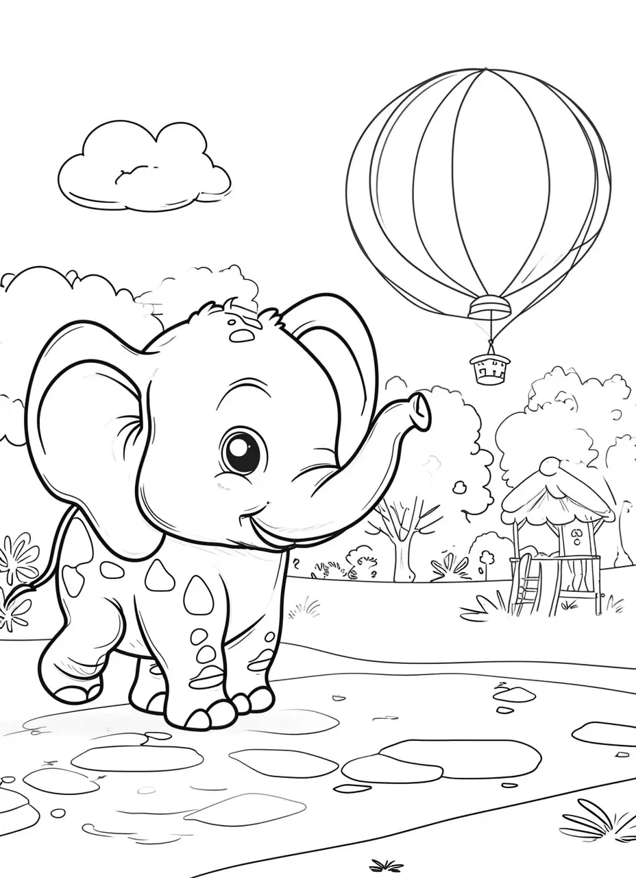 coloriage Elephant a dessiner en ligne 1