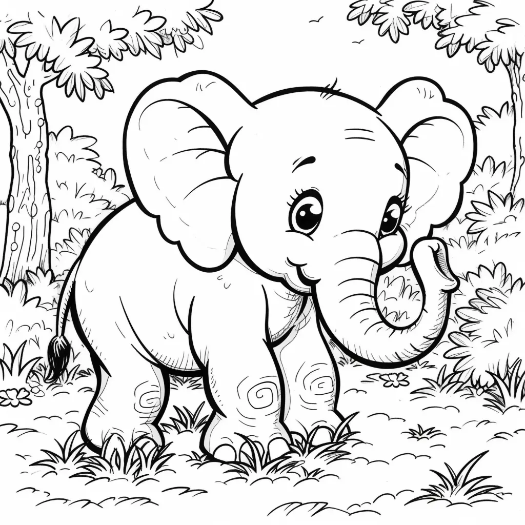 télécharger coloriage Elephant gratuit 2