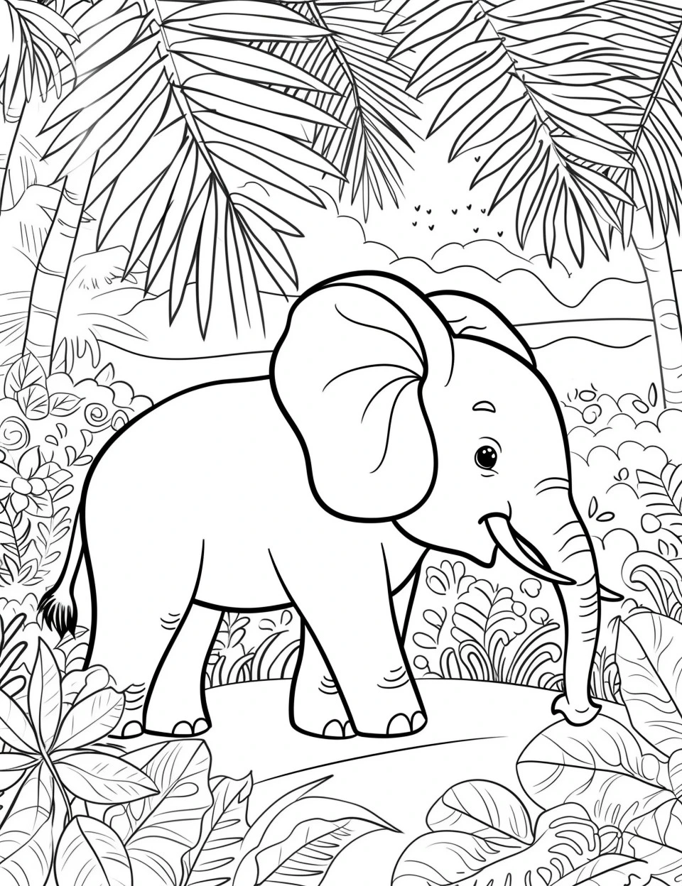 coloriage Elephant à imprimer gratuitement pdf 1