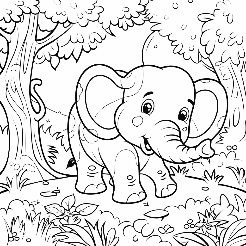 coloriage Elephant a dessiner en ligne