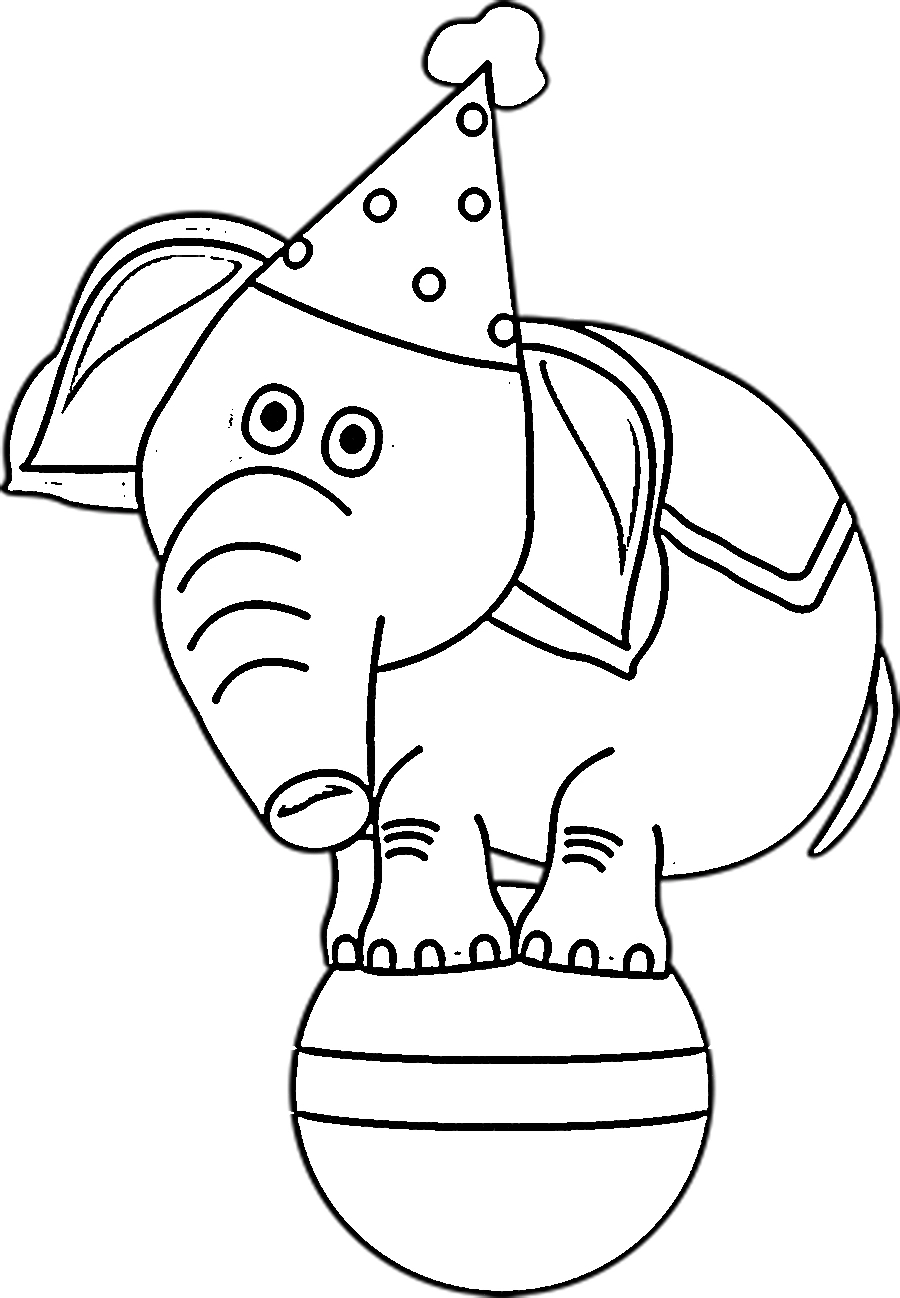 coloriage Elephant à imprimer kawaii