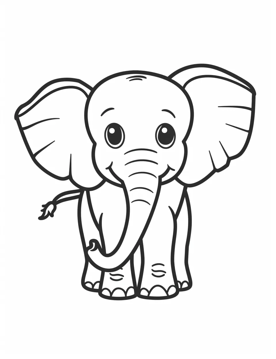 coloriage Elephant à imprimer pour enfant de 3 ans 1