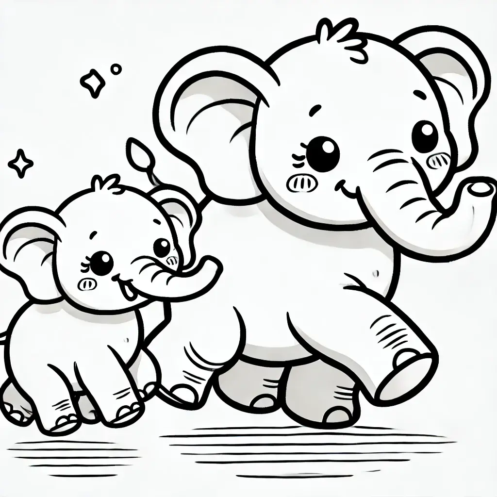 coloriage Elephant a imprimer gratuit 1