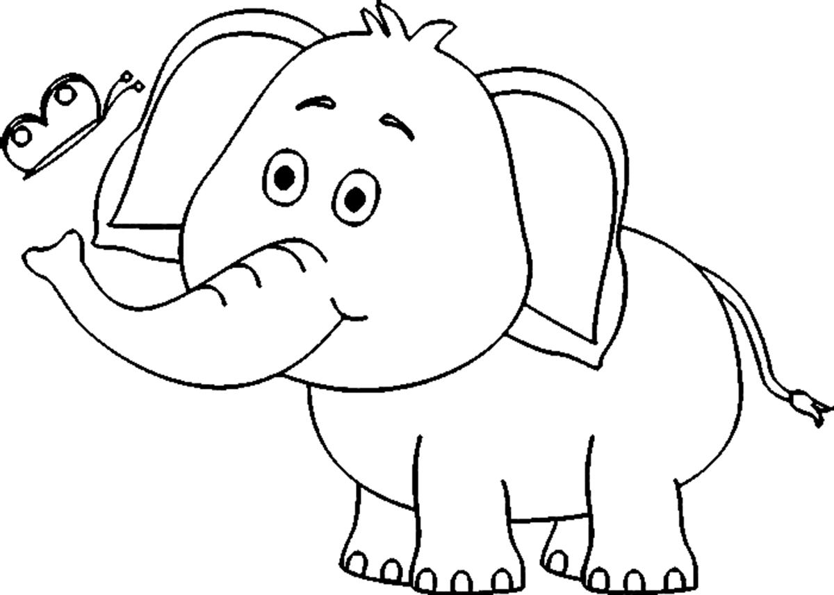 coloriage Elephant et decoupage 1