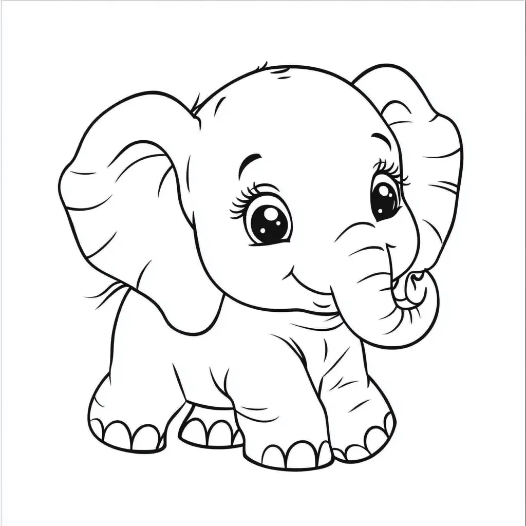 coloriage Elephant de pour enfants 1