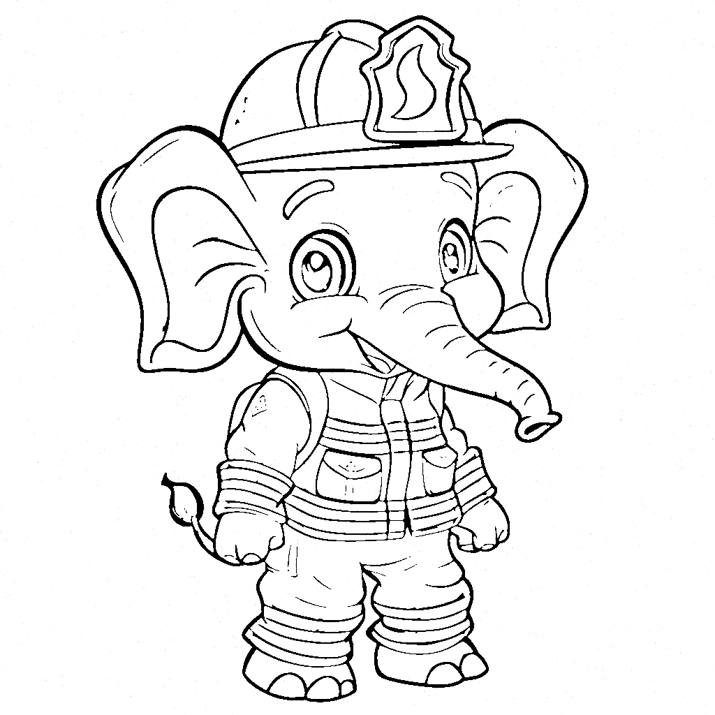 coloriage Elephant et decoupage