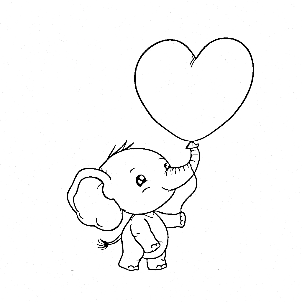 coloriage Elephant à imprimer pour enfant de 3 ans