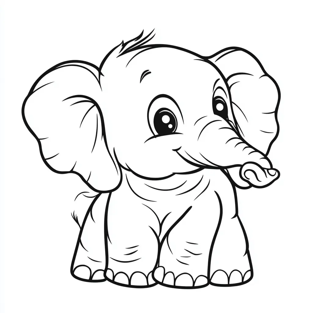 coloriage Elephant à imprimer pour enfant de 2 ans