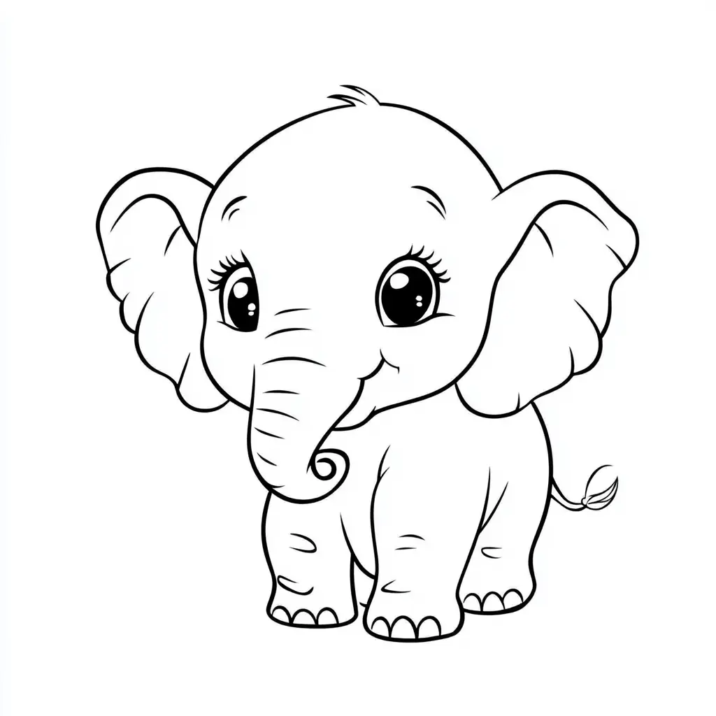 coloriage Elephant pour bebe a imprimer