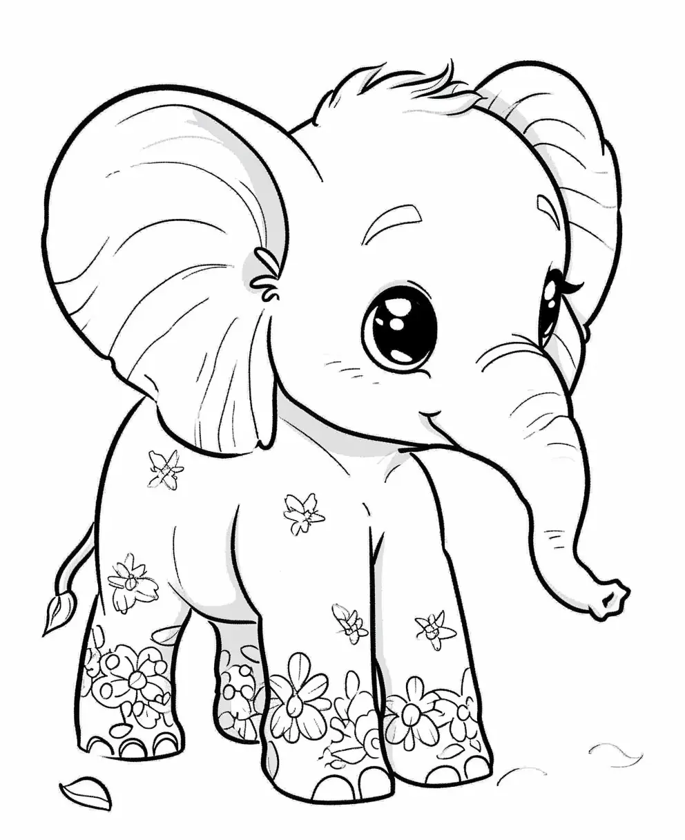 coloriage Elephant pour enfant à imprimer