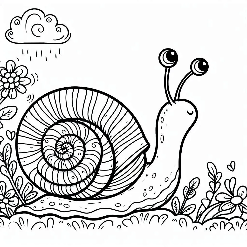 coloriage Escargot pour enfant