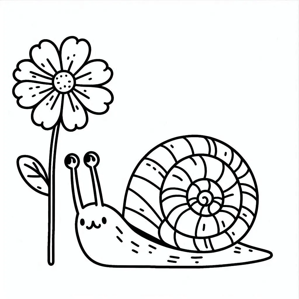 coloriage Escargot d'enfant a imprimer