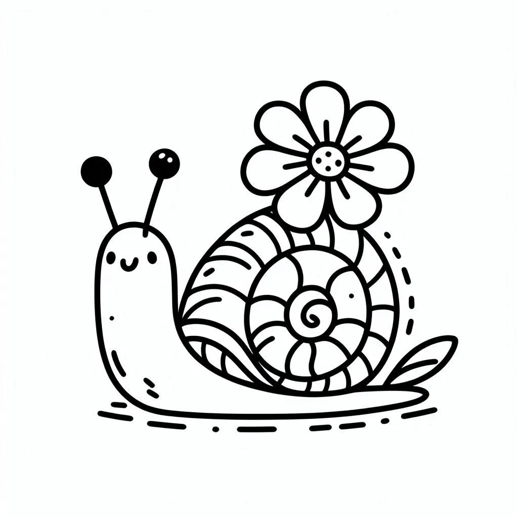 coloriage Escargot à imprimer pour enfant de 7 ans 1