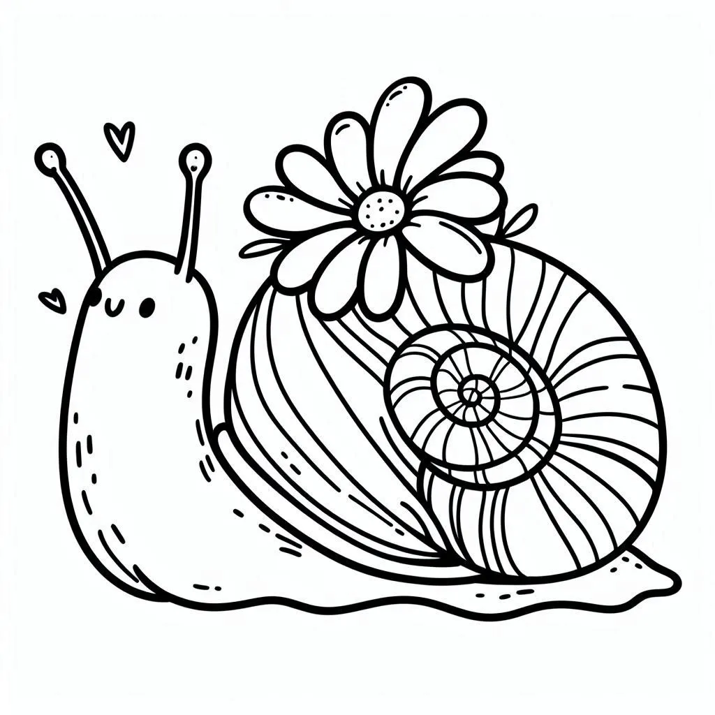 coloriage Escargot à imprimer pour enfant de 7 ans