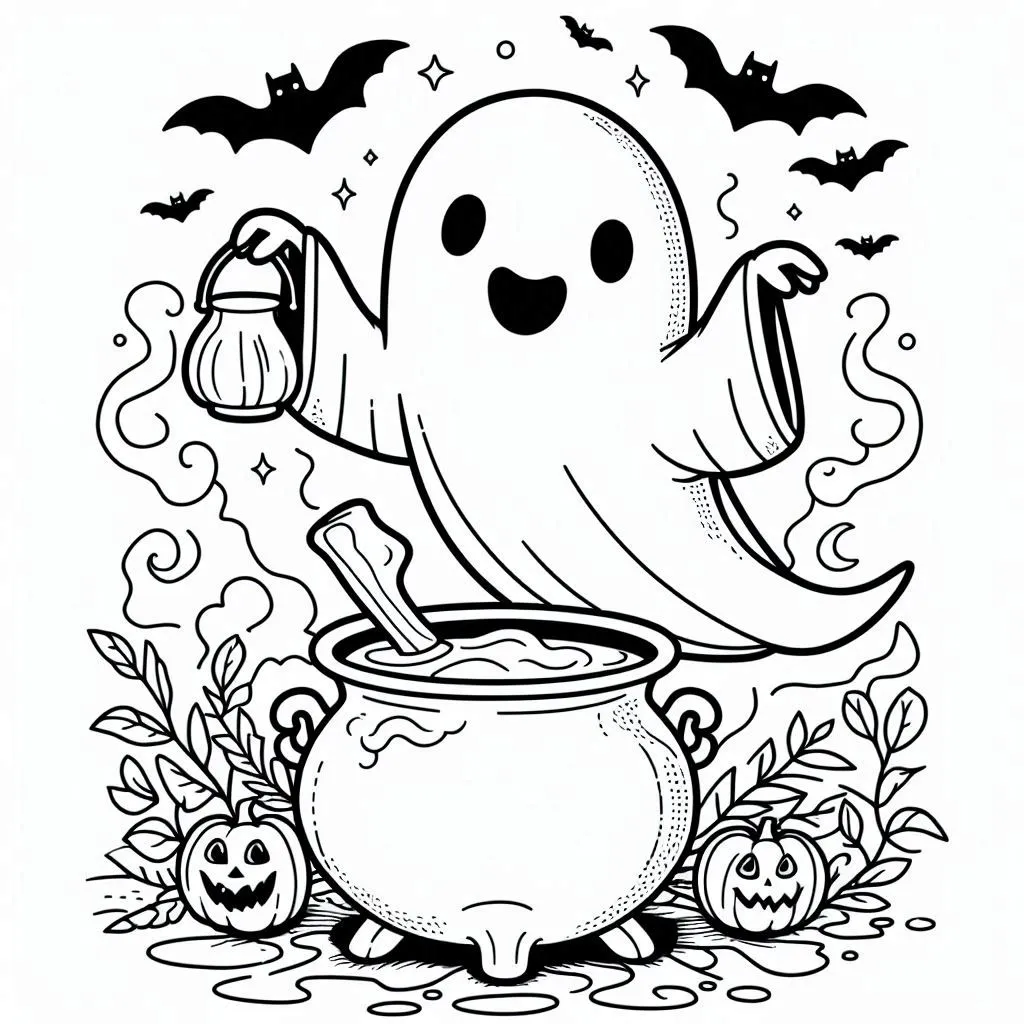 57+ Kolorowanki duchami Halloween - Baw się z duchami