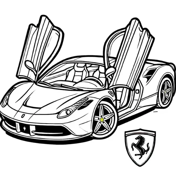44+ Ferrari para colorear PDF gratuitas