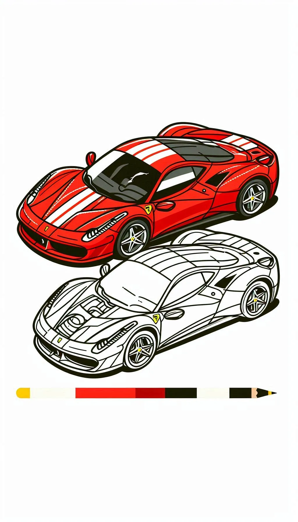 coloriage Ferrari a colorier en ligne gratuitement