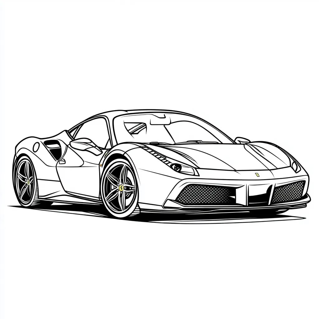 coloriage Ferrari à imprimer pour enfant de 6 ans 2