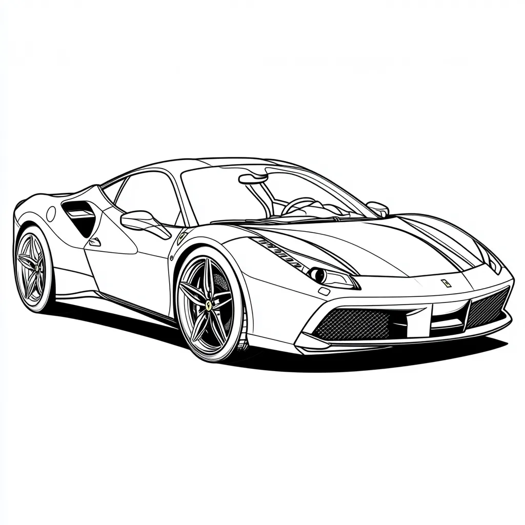 coloriage Ferrari à imprimer pour enfant de 6 ans 1