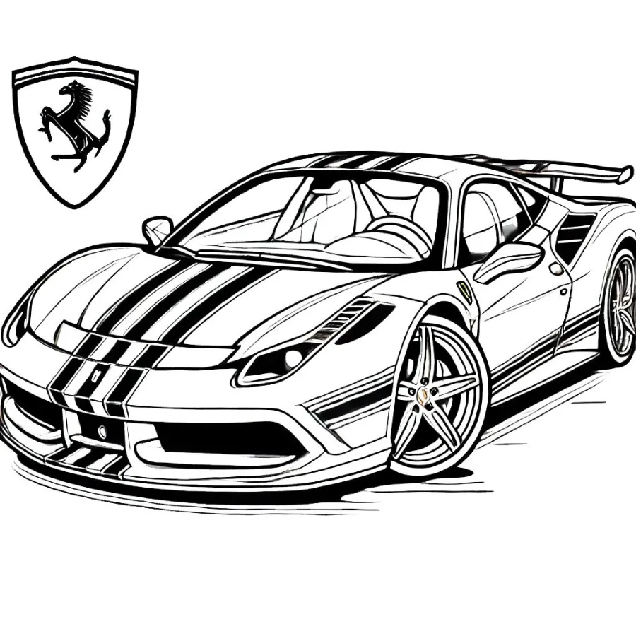 image pour coloriage Ferrari enfant