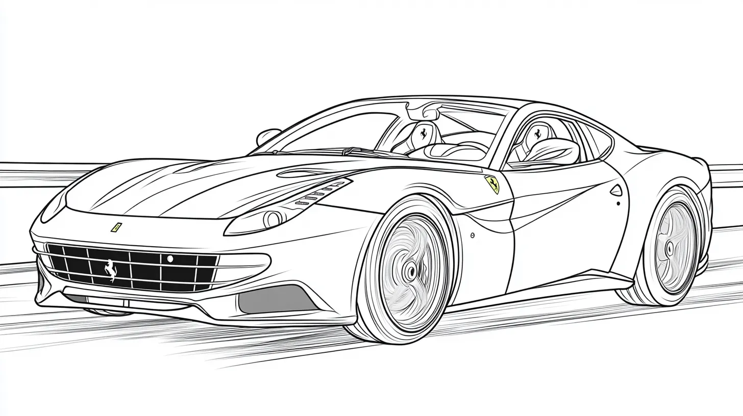 imprimer coloriage Ferrari pour enfant