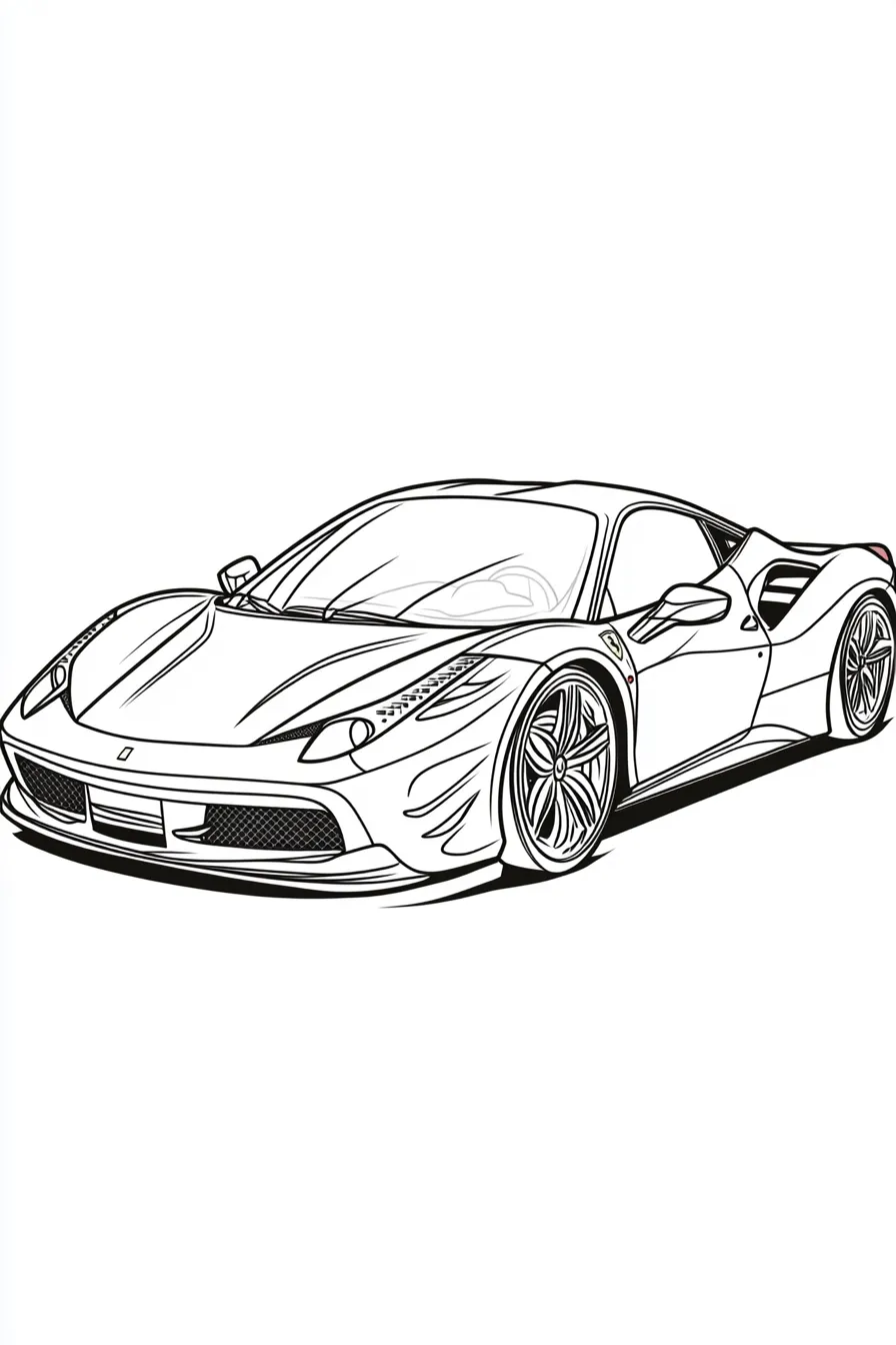 coloriage Ferrari pour enfants à imprimer