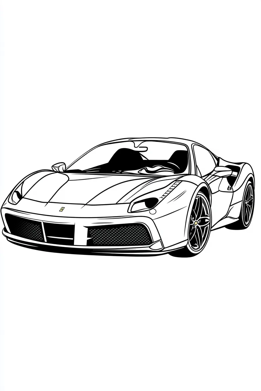 coloriage Ferrari à imprimer pour enfant de 4 ans 1