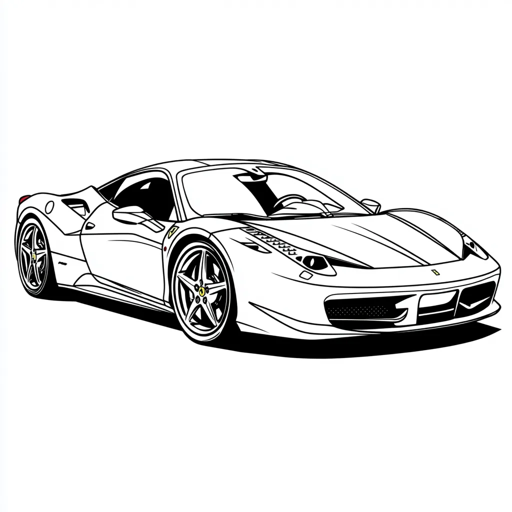 coloriage Ferrari à imprimer kawaii