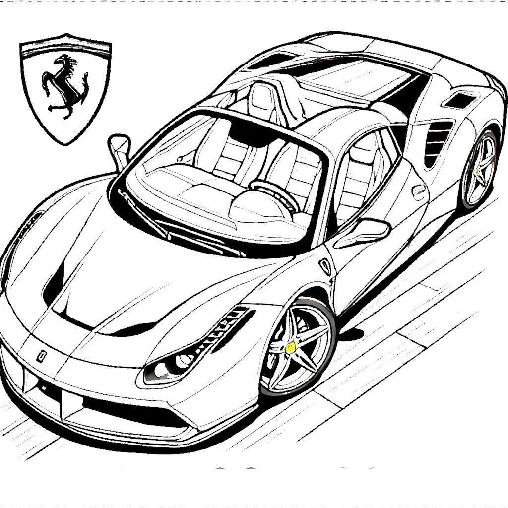 coloriage Ferrari pour enfant de 3 ans