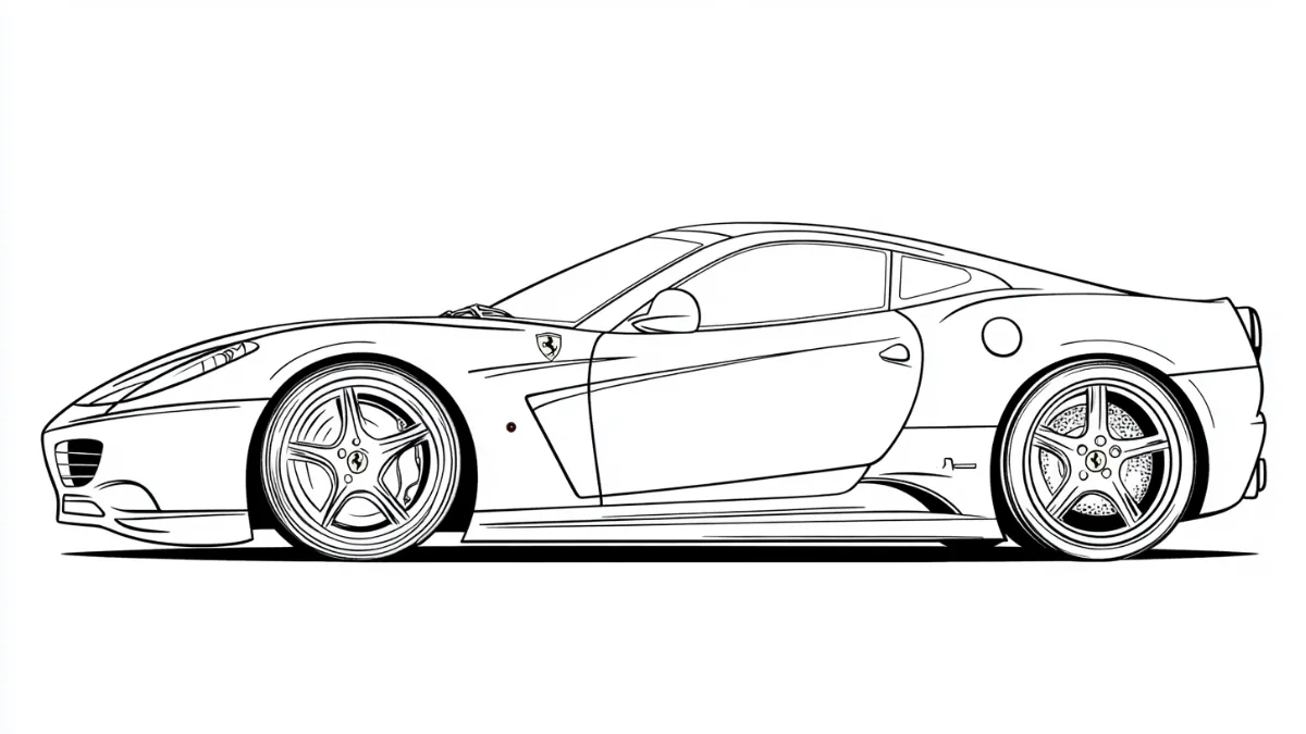 coloriage Ferrari pour enfant de 7 ans