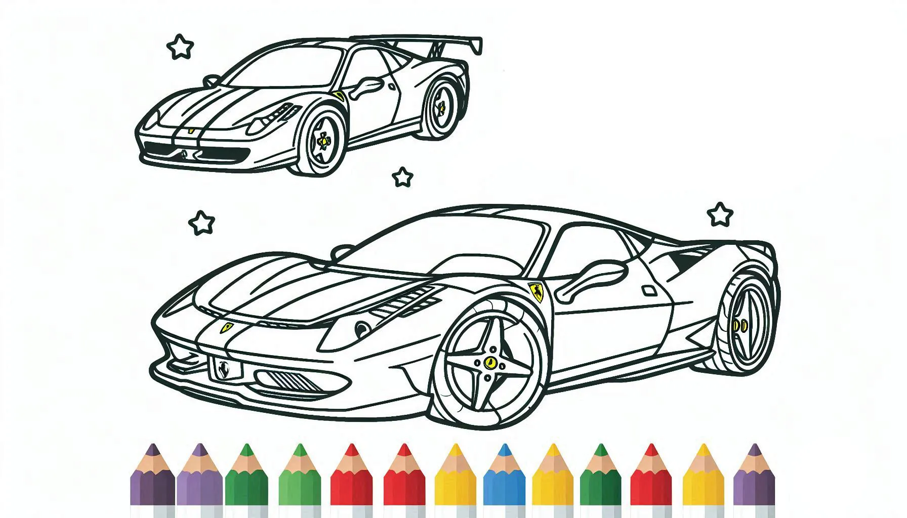 image de coloriage Ferrari pour enfant 3