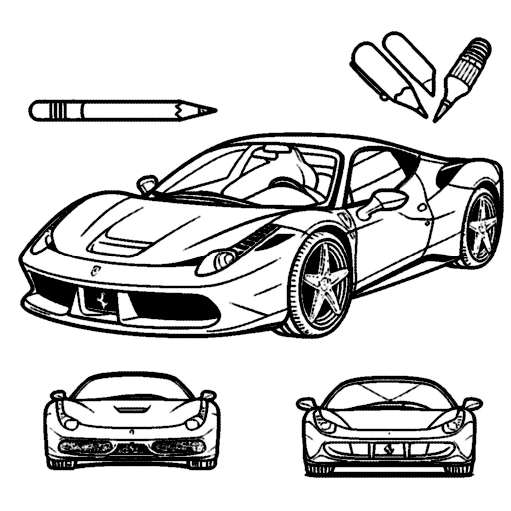 coloriage Ferrari gratuit à imprimer