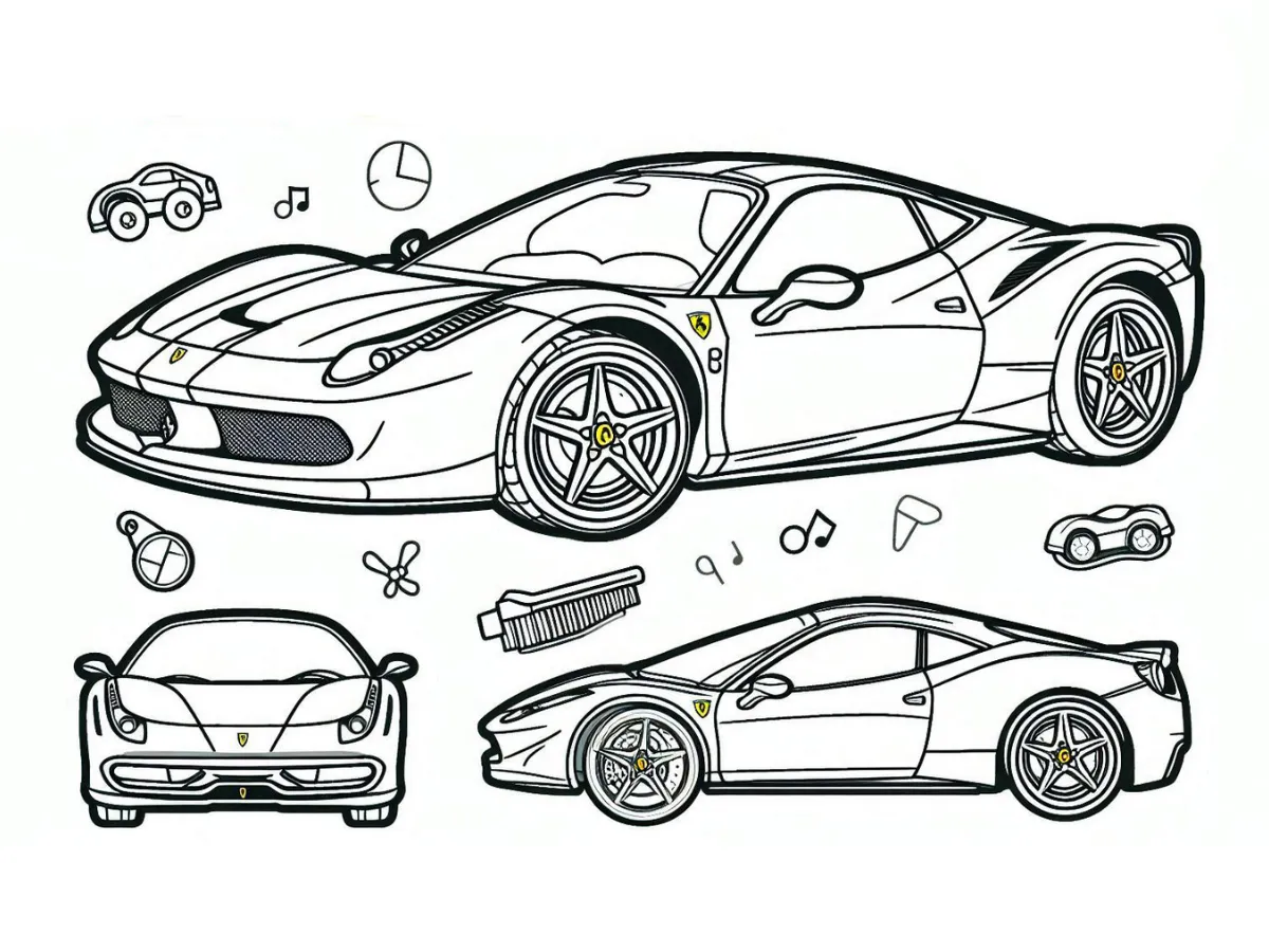 coloriage Ferrari à imprimer gratuitement