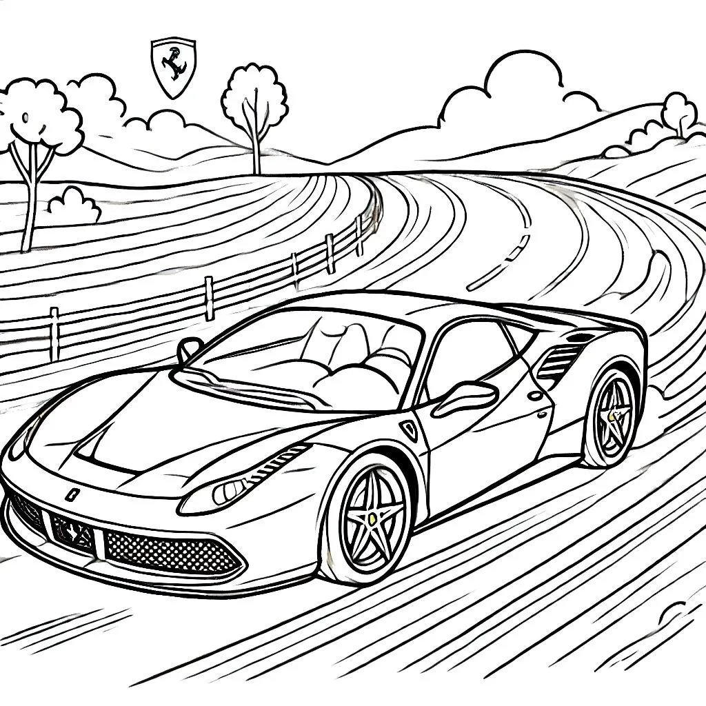 coloriage Ferrari gratuit pour enfants