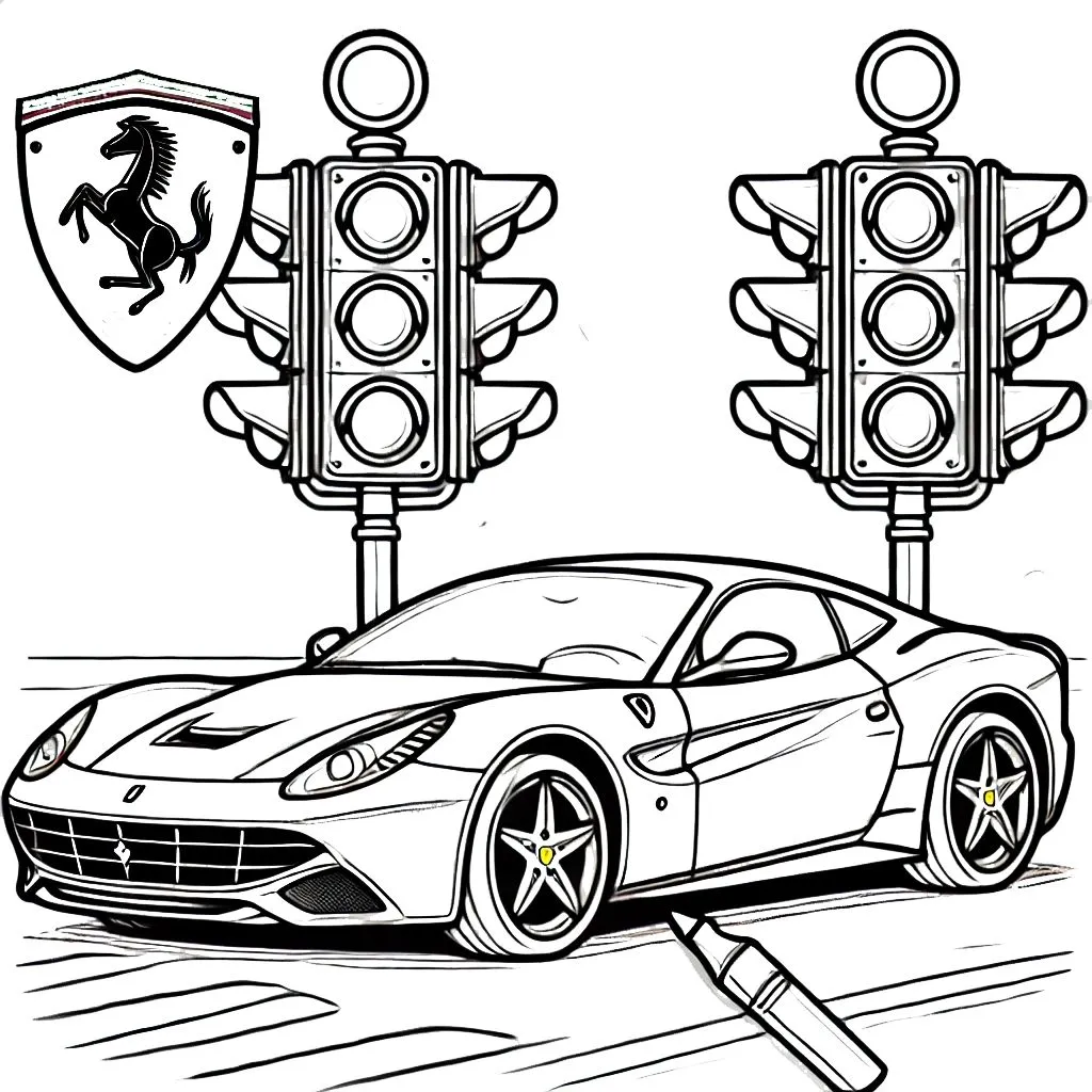 50 Coloriage Ferrari PDF Gratuit Pour Les Petits Pilotes